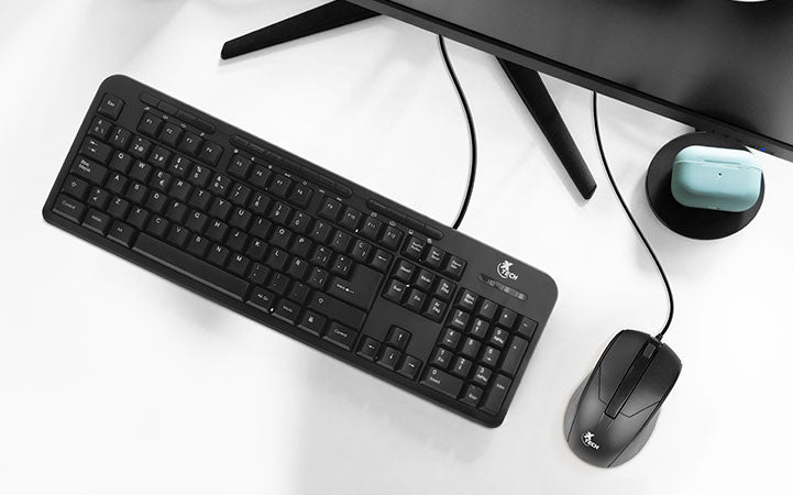 Kit Teclado Mouse Xtech XTK301S Alámbrico, Español, Multimedia