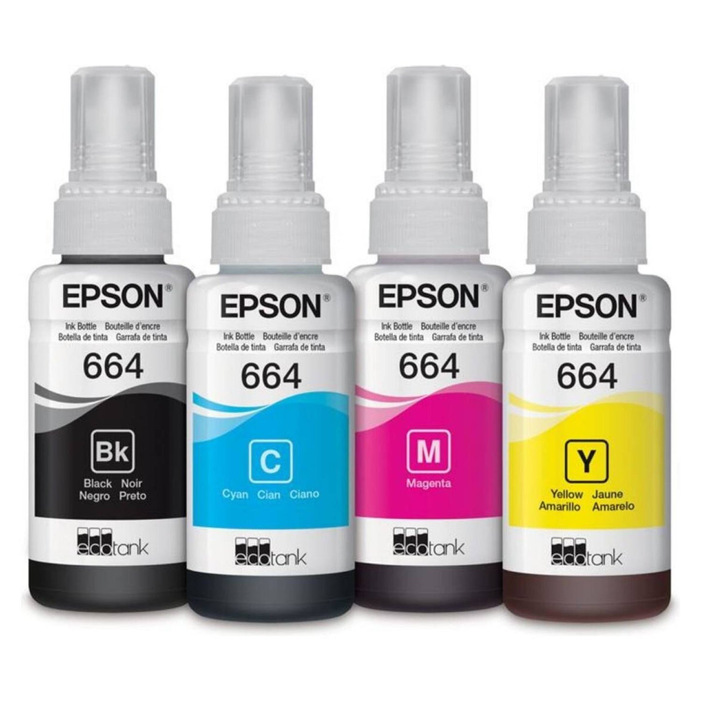 Pack 4 Botellas de Tinta Original Epson T664 C/M/Y/BK