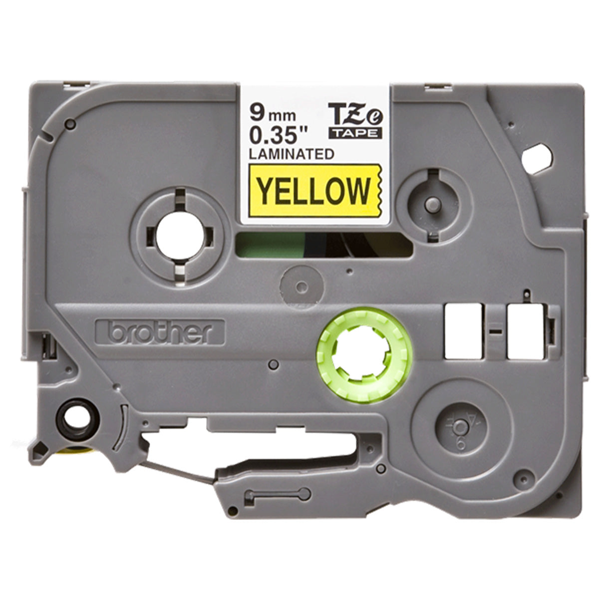 Cinta Rotuladora Brother TZe-621 Adhesivo estándar 9mm x 8mts Negro sobre Amarillo