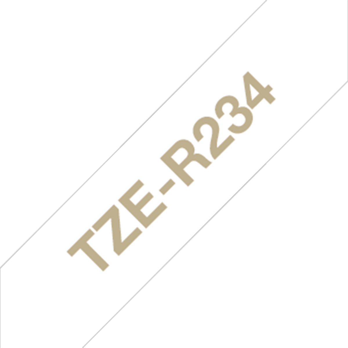 Cinta Rotuladora Brother Satin TZER234 12mm x 4m Blanco letras doradas