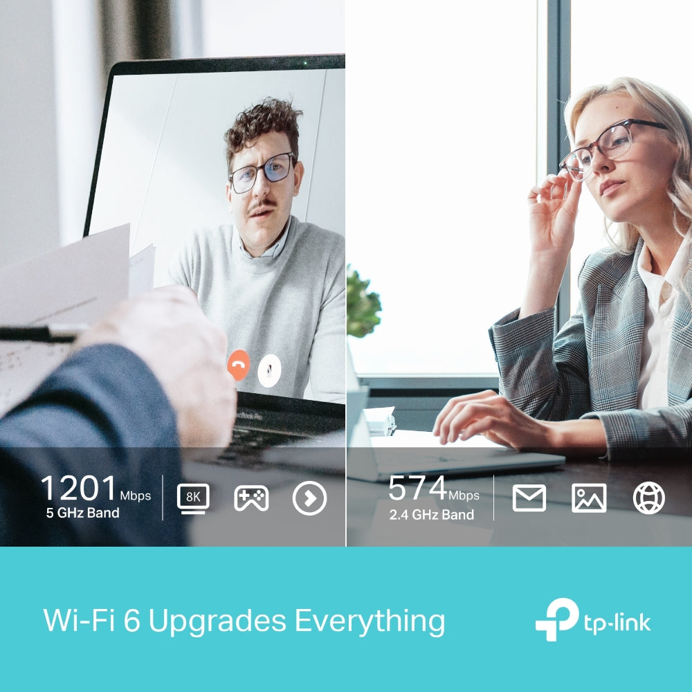 Adaptador de red Inalámbrico USB WiFi 6 con 2 antenas AX1800 TP-LINK ARCHER TX20U