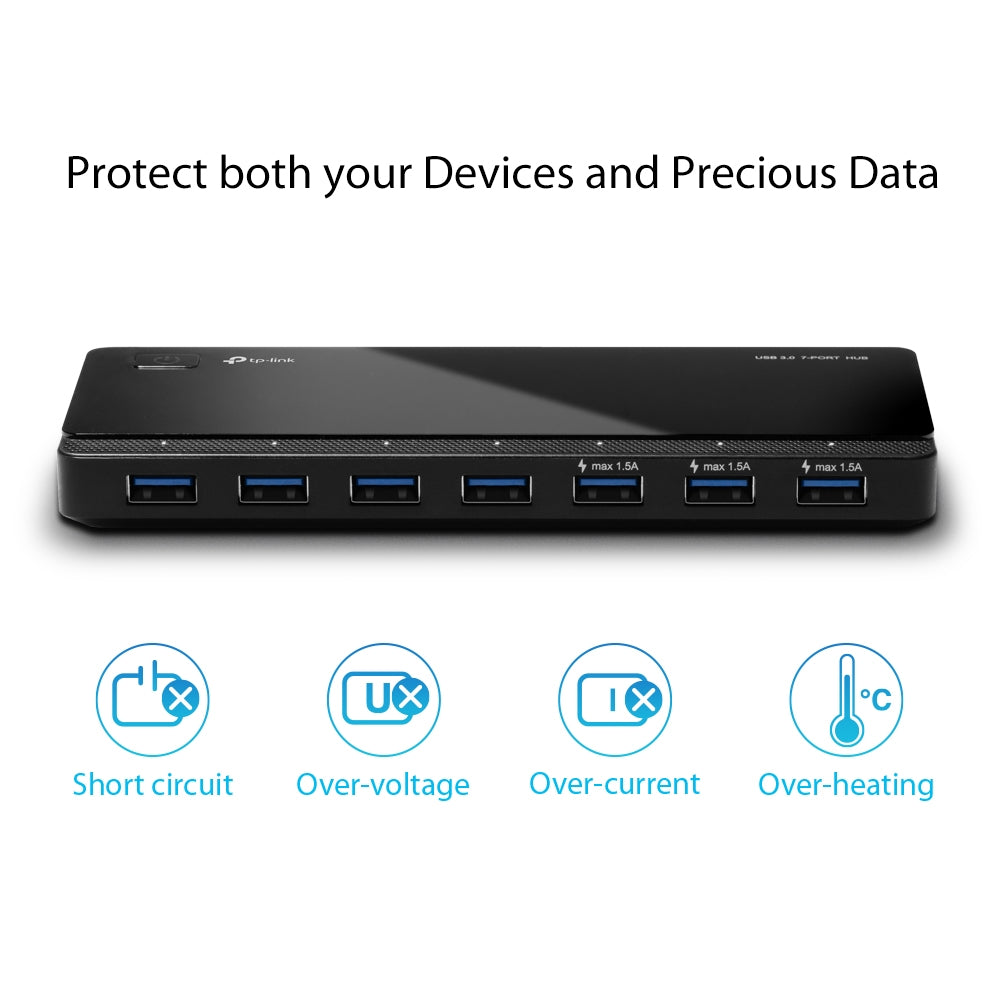 Adaptador HUB TP-LINK UH700 de 7 Puertos USB 3.0 Hasta 5 Gbps