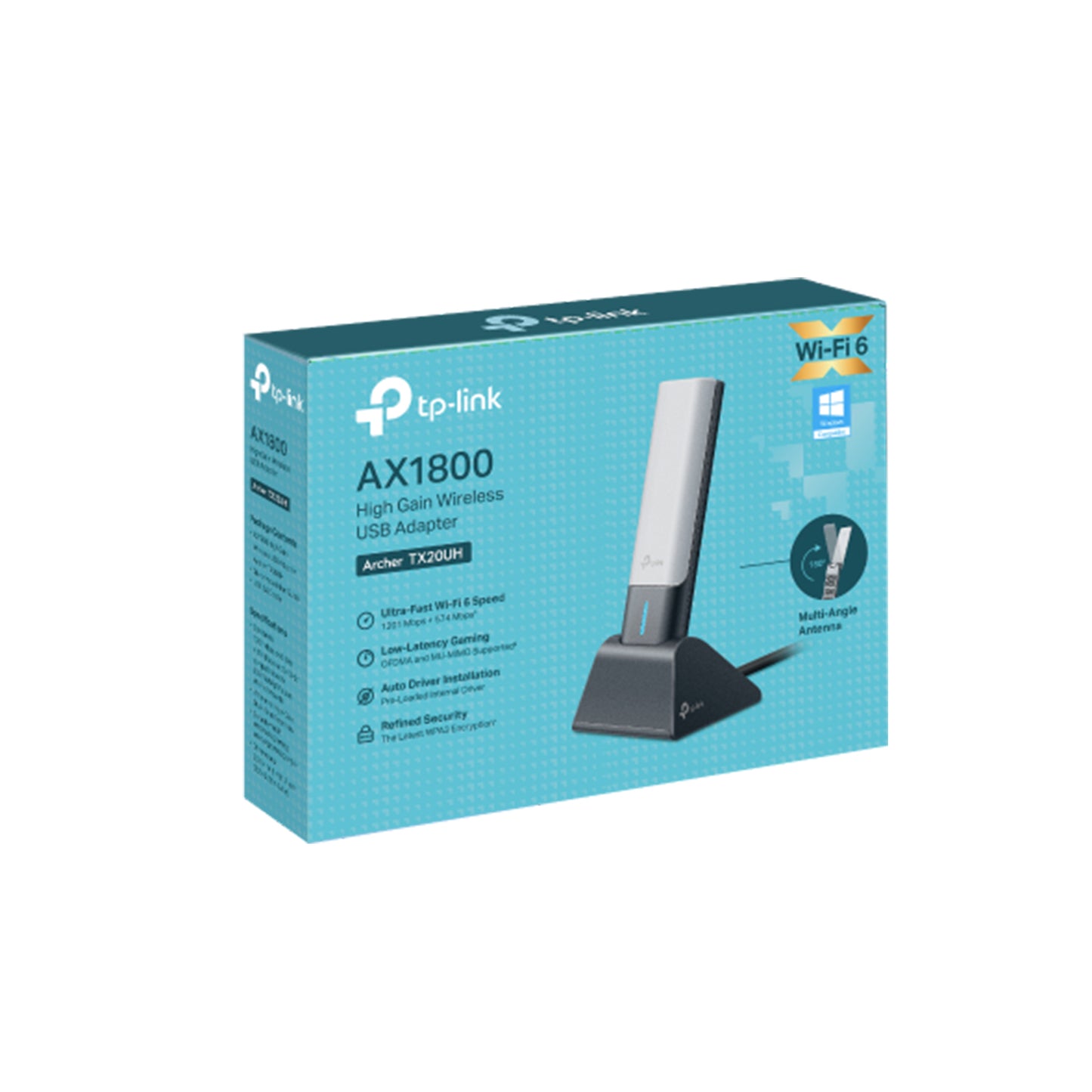 Adaptador de Red USB Fast WiFi 6 TP-Link TX20UH V1 AX1800, Dual Band Wireless, Broader Coverage