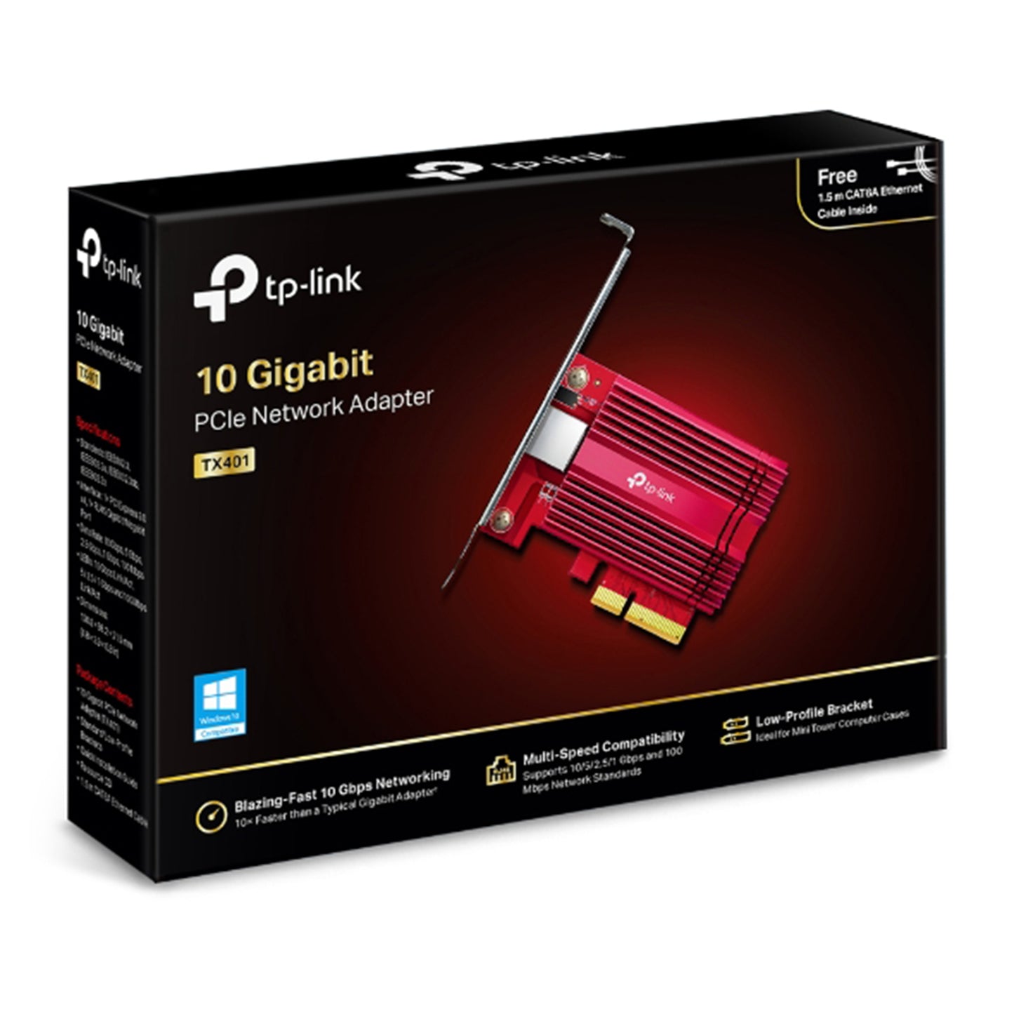 Adaptador de red PCIe 3.0 Slot to 10 Gigabit Ethernet TP-Link TX401 V1