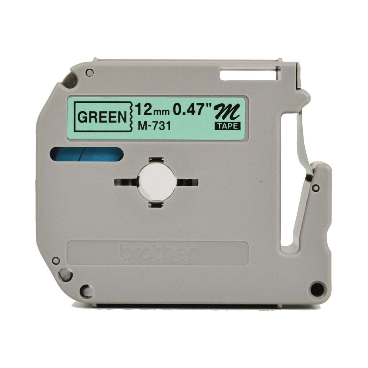 Cinta Rotuladora Brother No Laminada M-731 12mm x 8m verde letras negras