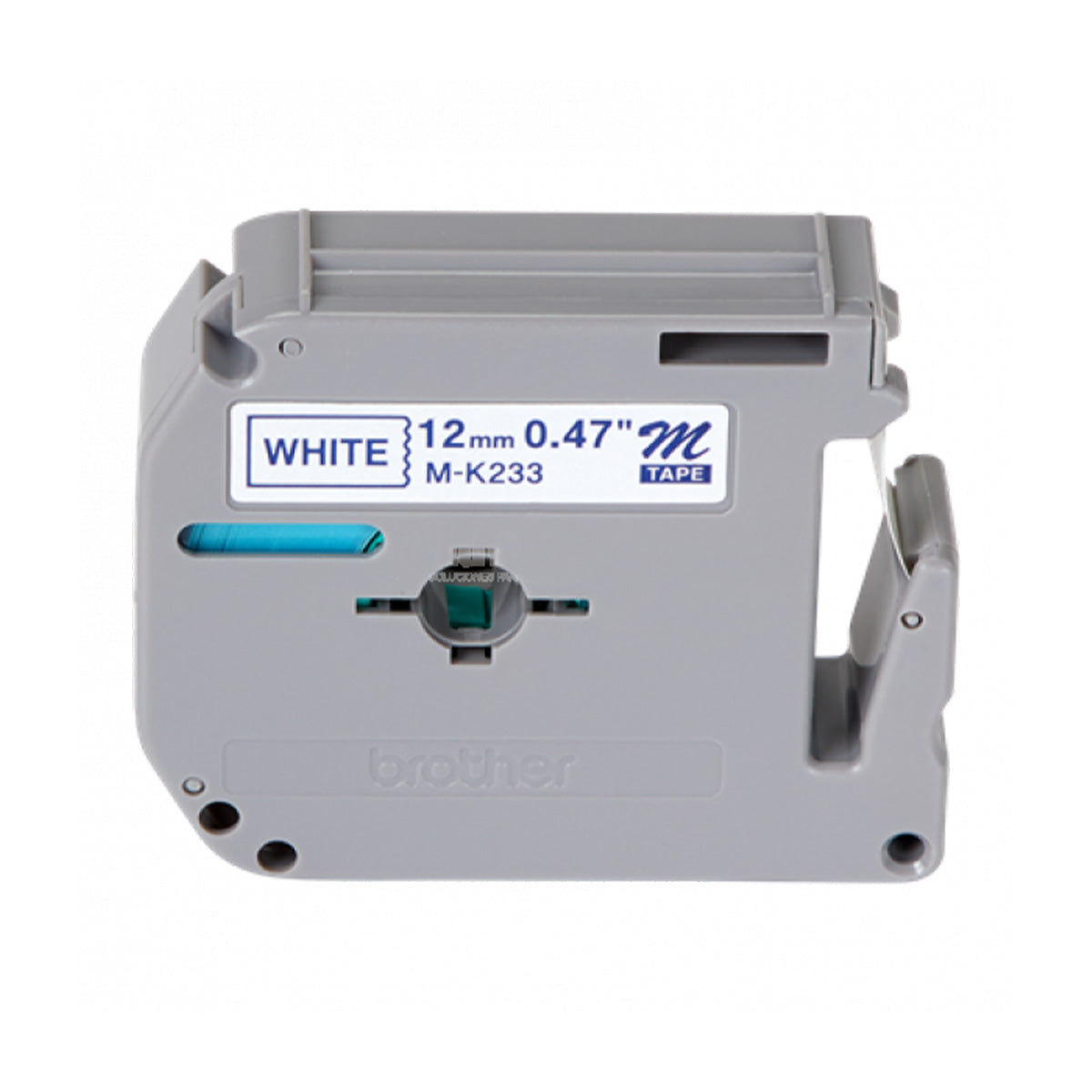 Cinta Rotuladora Brother No Laminada MK-233 12mm x 8m blanca letras azules