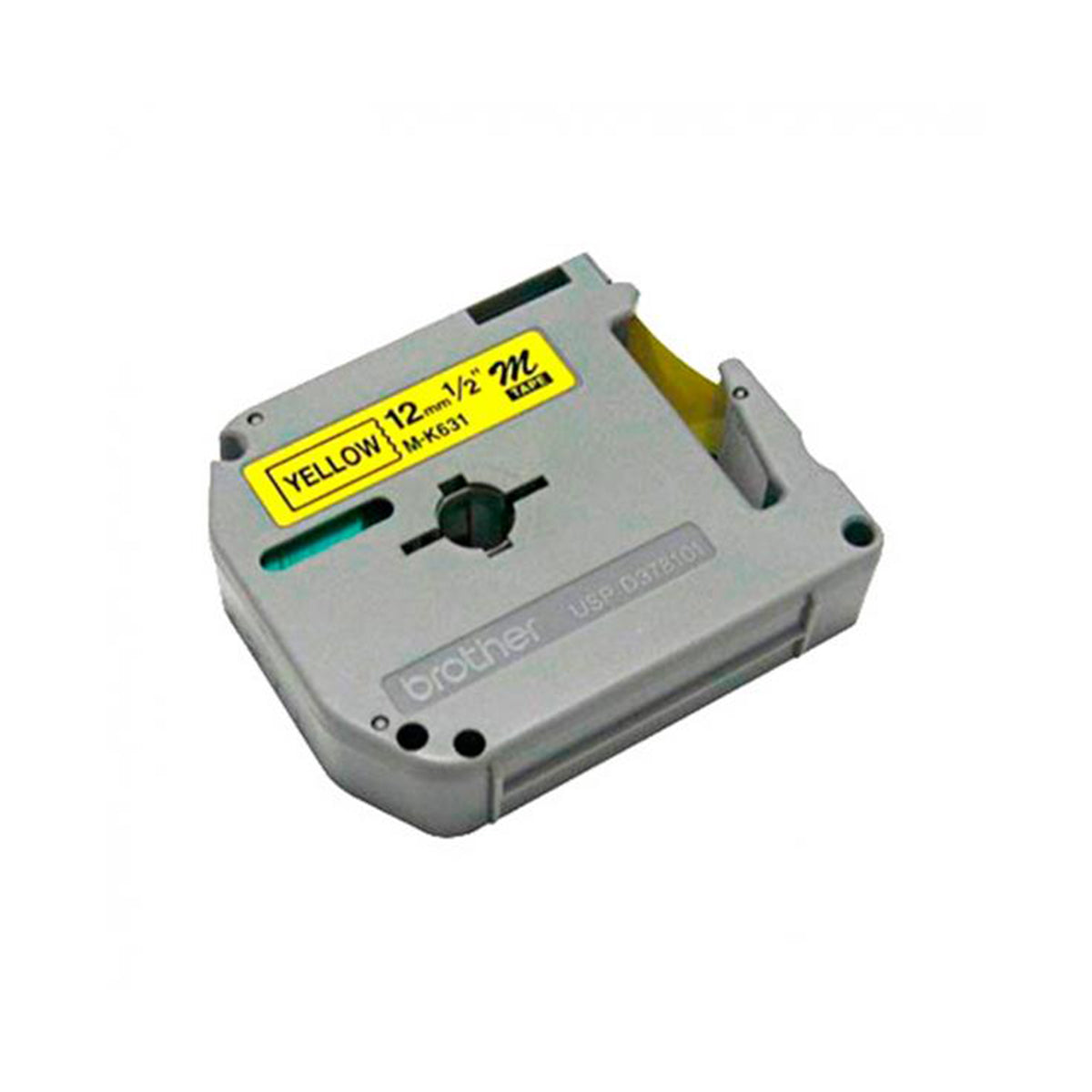 Cinta Rotuladora Brother No Laminada MK-631 12mm x 8m amarilla letras negras