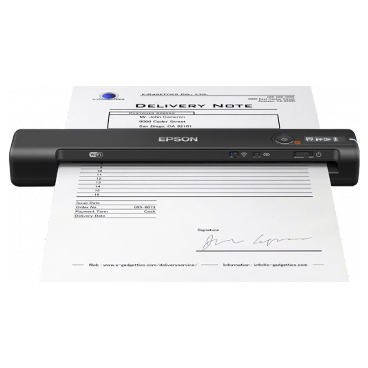 Escáner de Escritorio Portátil Epson ES-60W 600dpi WiFi USB 2.0 Micro Tipo-B