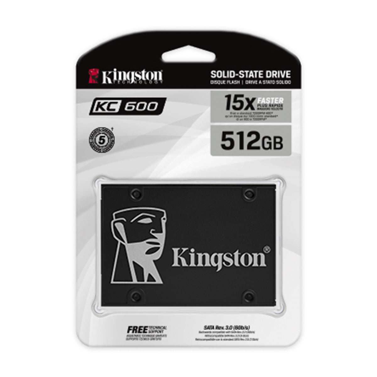 Unidad de estado sólido SSD Kingston KC600 de 512GB SATA 3 2,5"
