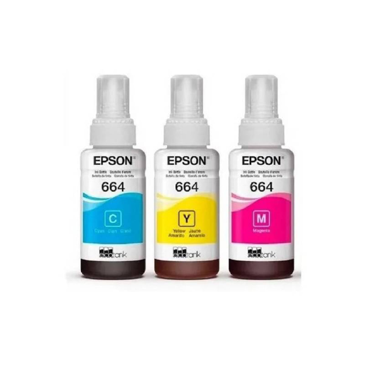 Pack 3 Botellas de Tinta Original Epson T664 C/M/Y