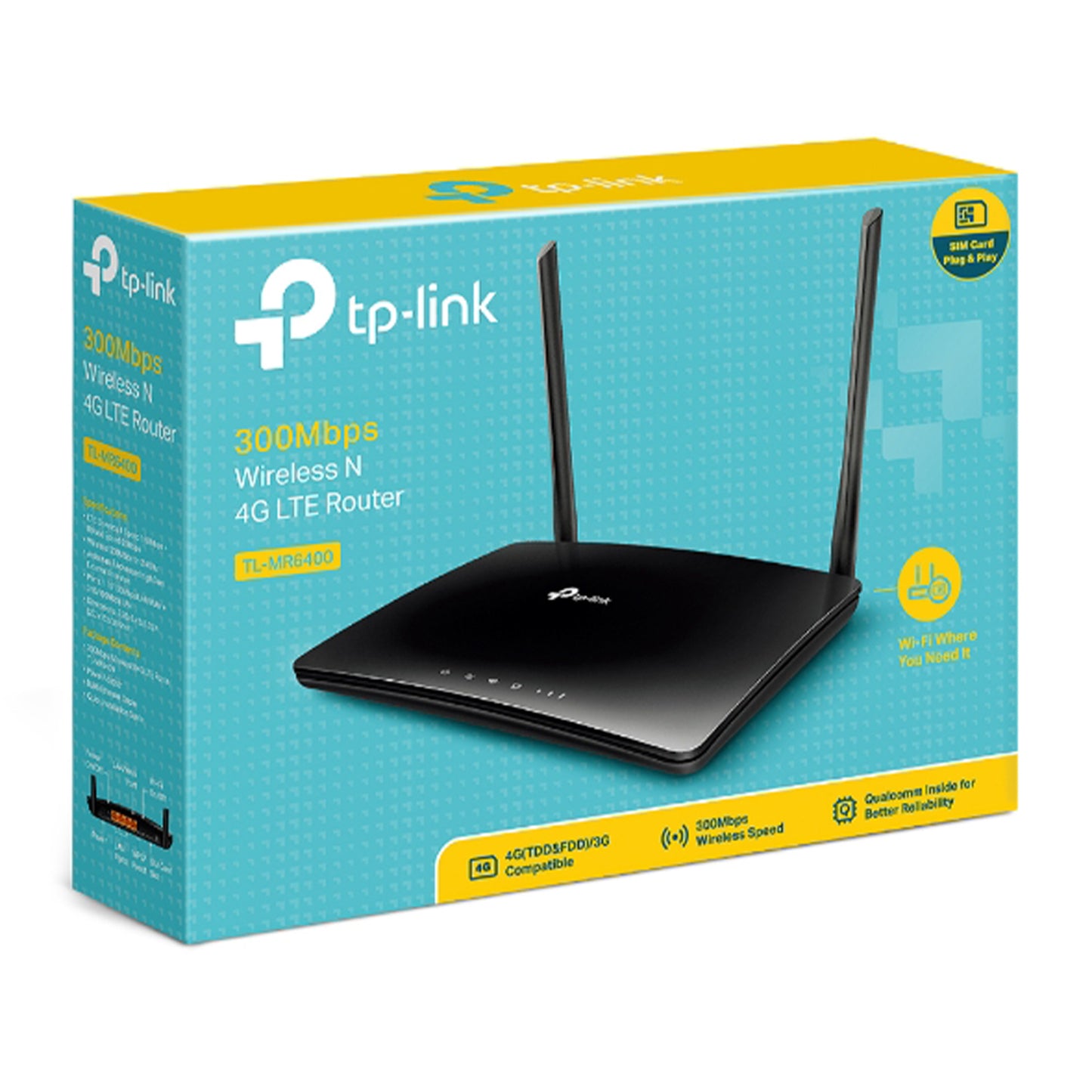 Router 4G LTE Inalámbrico N a 300Mbps TP-Link TL-MR6400