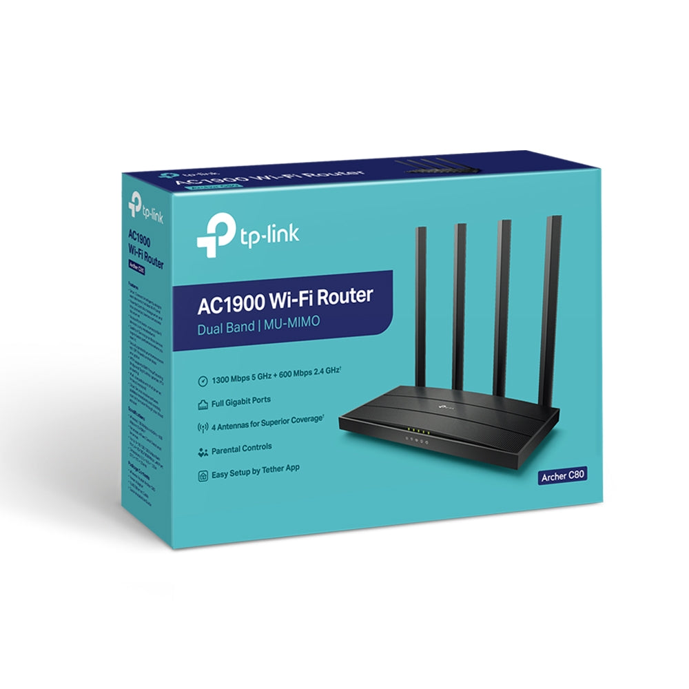 Router TP-Link Archer C80 AC1900 Dual-Band Wi-Fi Router Speed 600