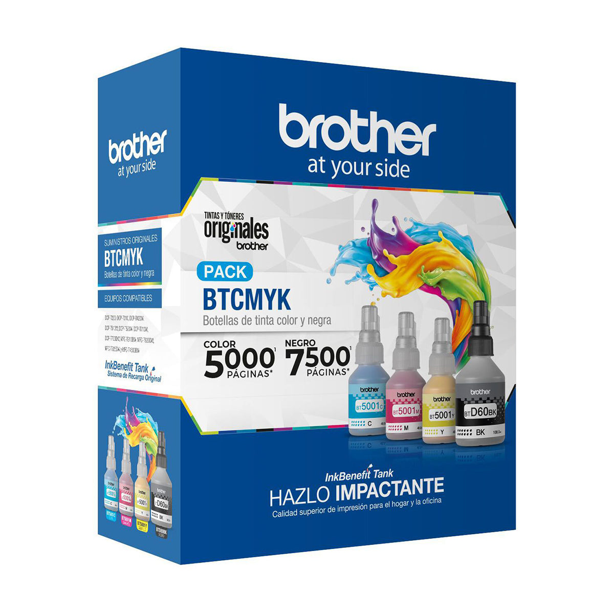 Pack Botellas de Tinta Original BT60BK Negro y BT5001 Cian / Magenta / Amarillo