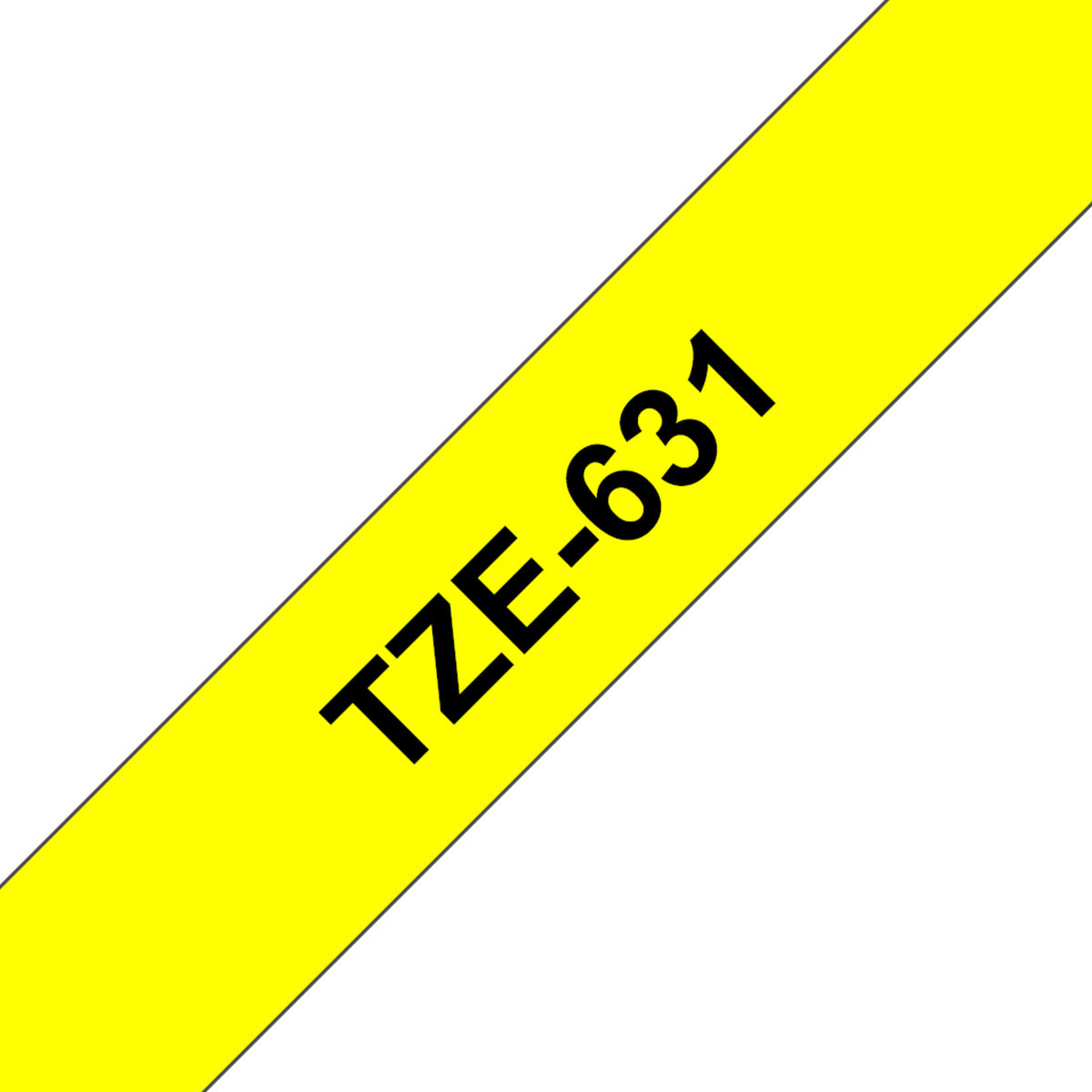Cinta Rotuladora Brother TZe-631 Adhesivo estándar 12mm x 8mts Negro sobre Amarillo