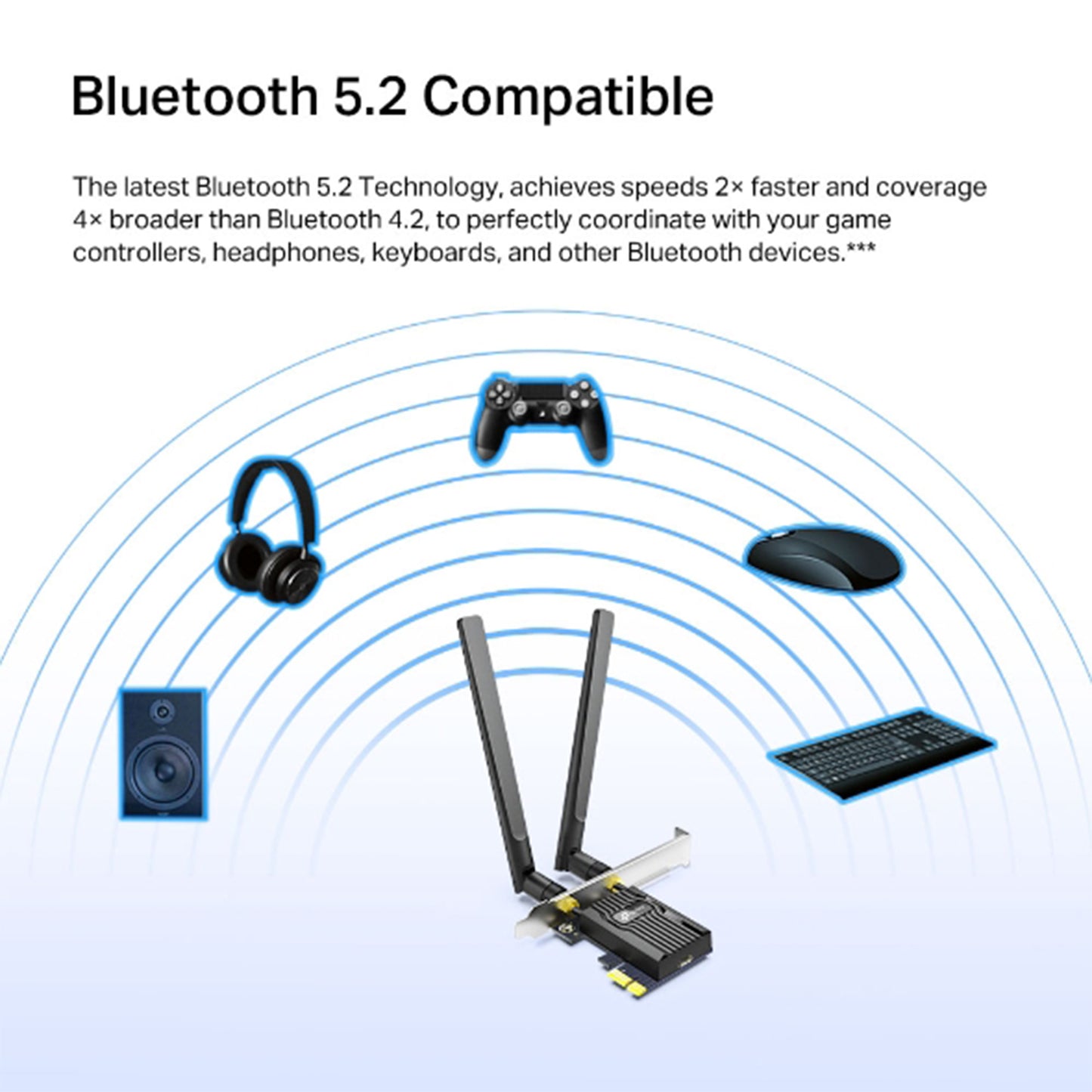 Tarjeta PCIe Archer TX55E Ax3000 Adaptador Wifi 6 con Bluetooth 5.2