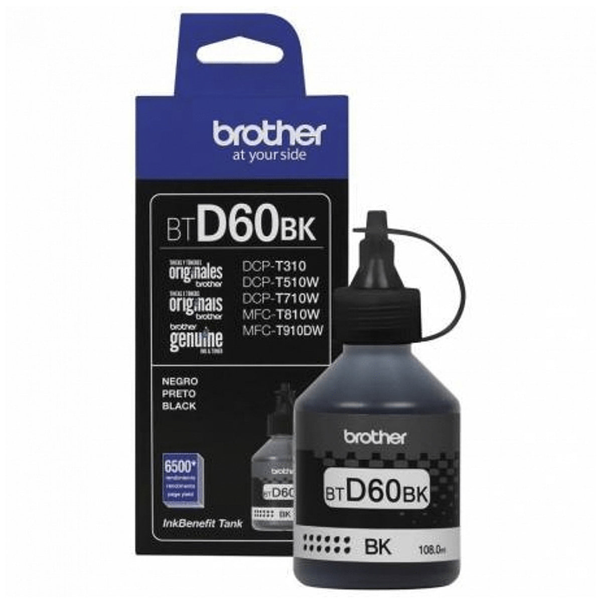 Botella de Tinta Original BTD60BK Negro 108ml ultra alto rendimiento