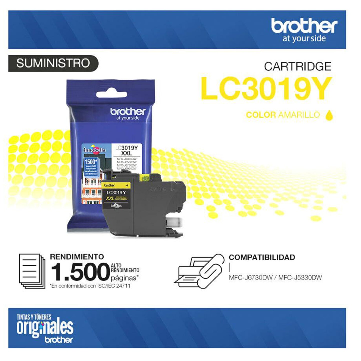 Cartucho de Tinta Original Brother LC3019Y Amarillo