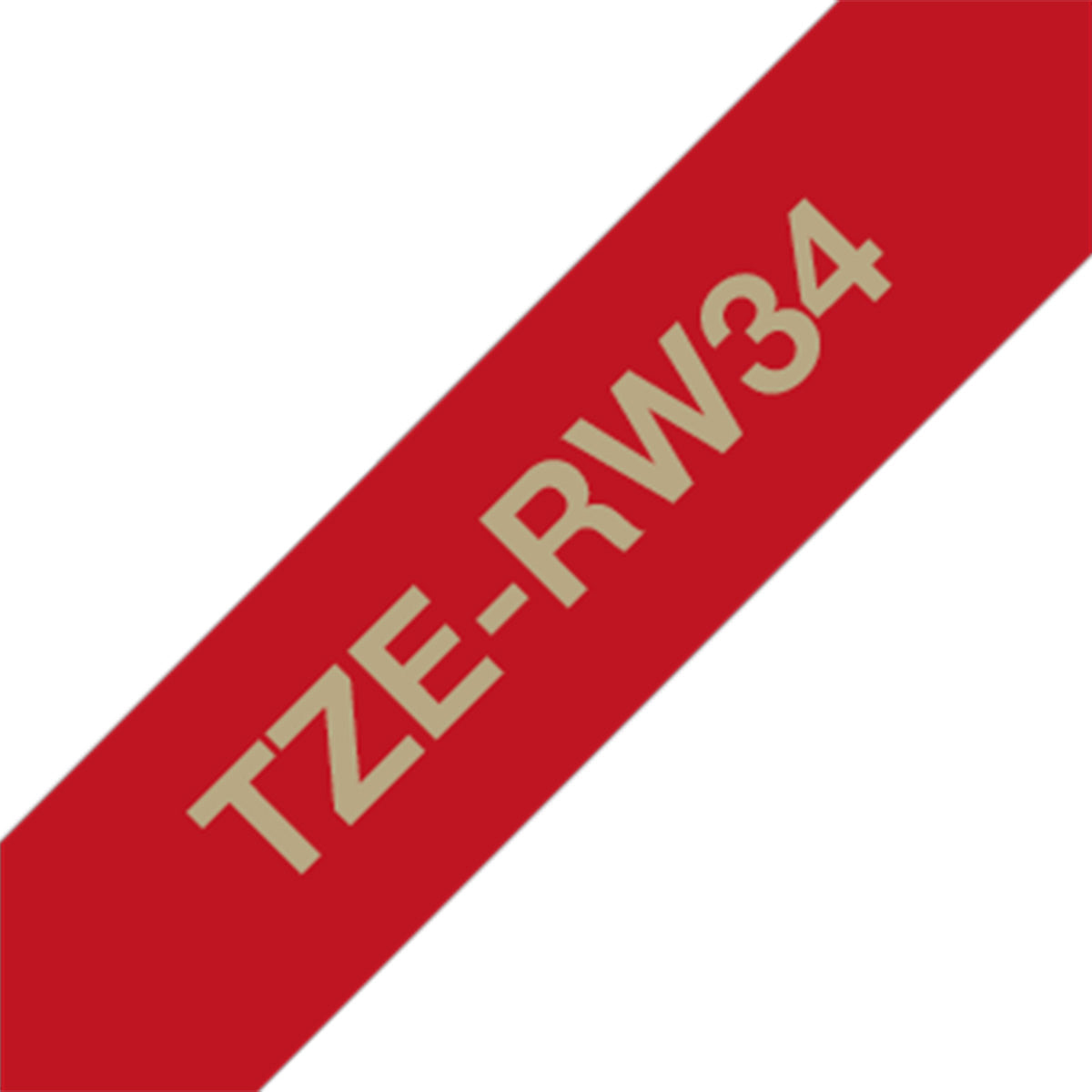 Cinta Rotuladora Brother Satin TZERW34 12mm x 4m Rojo vino letras doradas