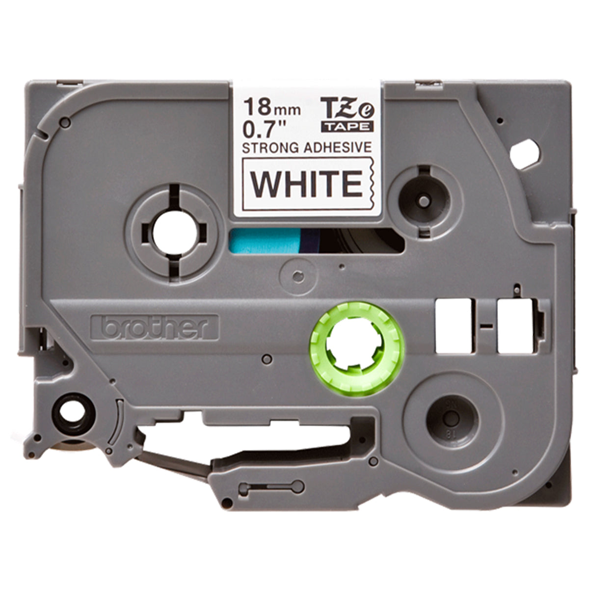 Cinta Rotuladora Brother TZe-S241 Super Adhesiva 18mm x 8mts Blanco sobre Negro