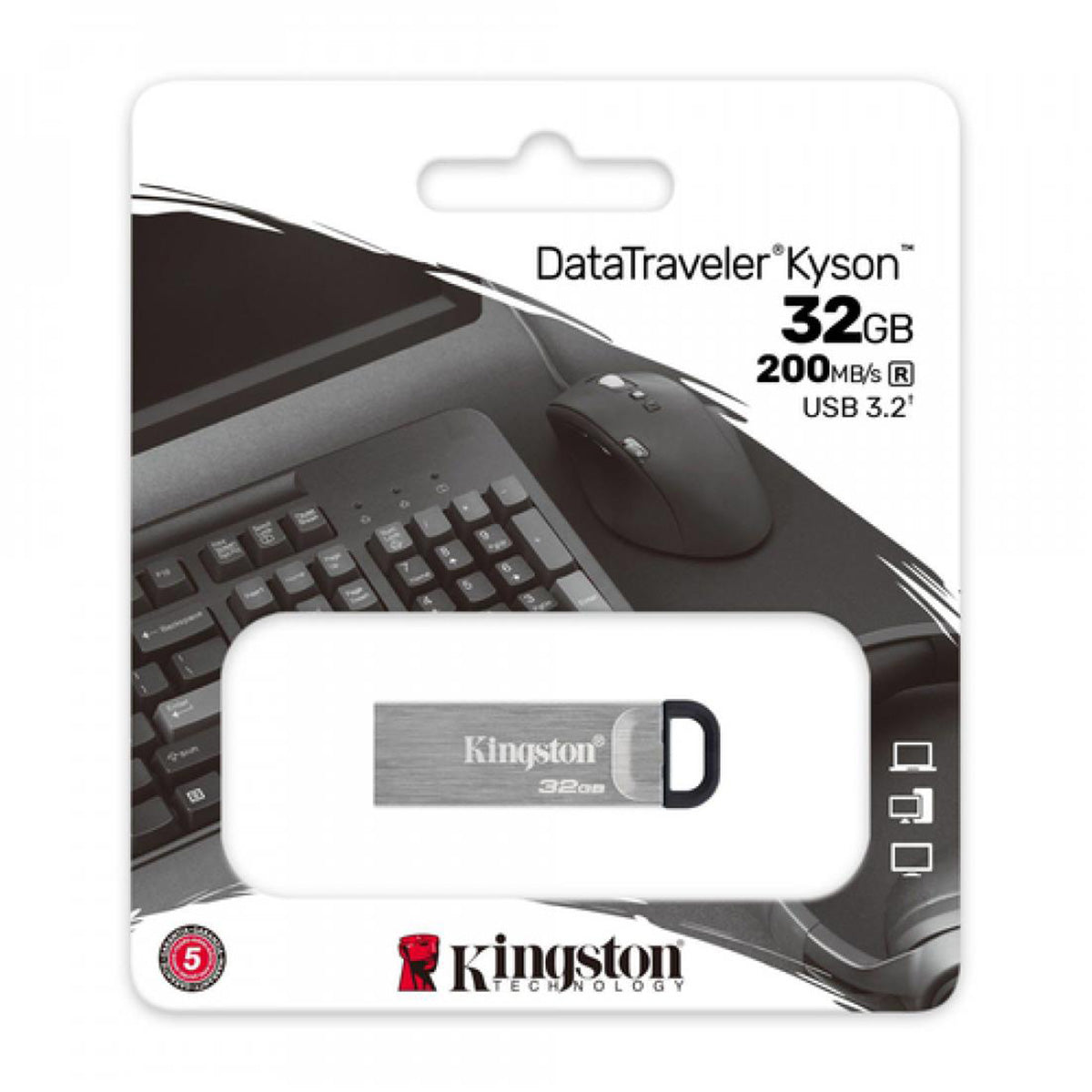 Pendrive USB DataTraveler Kyson 32GB USB3.2 GEN 1 metálico