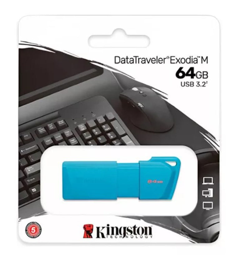 Pendrive Kingston DataTraveler Exodia M 64GB USB 3.2 GEN1 Celeste