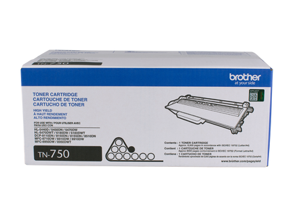 Tóner Brother Original TN750 rendimiento 8.000 páginas Negro