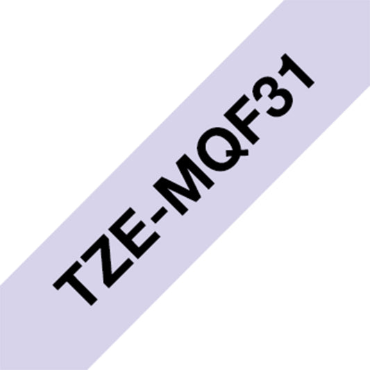 Cinta Rotuladora Brother TZe-MQF31 Decorativa 12mm x 4m lila pastel letras negras