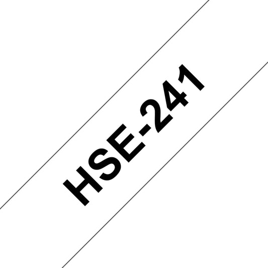 Cinta Brother Termocontraíble HSE241 17.7mm x 1.5m blanca letras negras