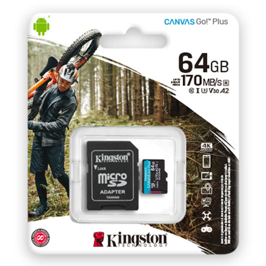 Tarjeta de Memoria MicroSD Kingston Canvas Go! Plus 64GB