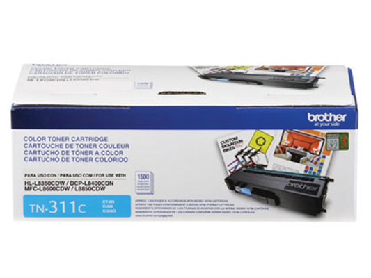 Tóner Brother Original TN311C rendimiento 1.500 páginas Cian