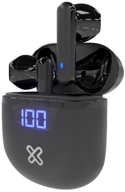 Audífonos Inalámbricos KlipXtreme Touchbuds KTE-006BK Negro Bluetooth TWS, IPX3,con micrófono y estuche