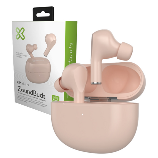 Audífono Inalámbrico KlipXtreme Zoundbuds KTE-250PK Rosado Bluetooth, TWS, con micrófono y estuche