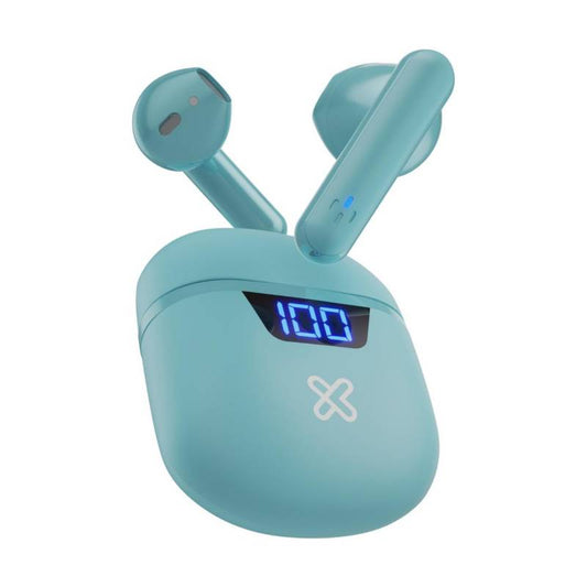 Audífonos Inalámbricos KlipXtreme Touchbuds KTE-006AQ Aqua Bluetooth TWS, IPX3,con micrófono y estuche