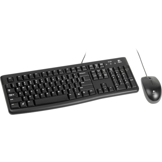 Kit Teclado Mouse Logitech MK120 USB alámbrico antiderrame