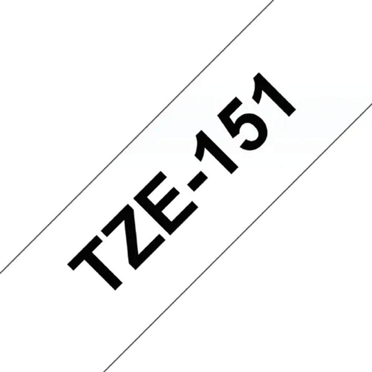 Cinta Brother TZE-151 Adhesiva fondo blanco letras negras de 24mm de ancho y 8 metros de largo