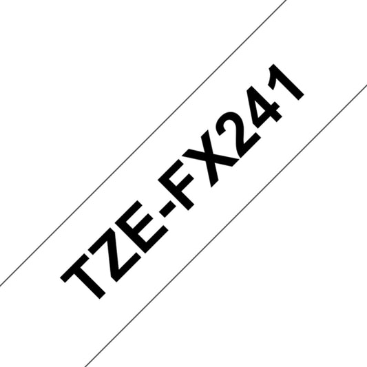 Cinta Rotuladora Brother Flexible TZe-FX241 18mm x 8m blanca letras negras