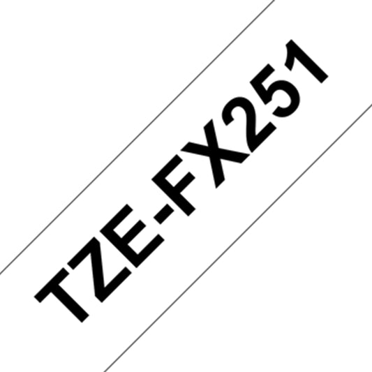 Cinta Rotuladora Brother Flexible TZe-FX251 24mm x 8m blanca letras negras