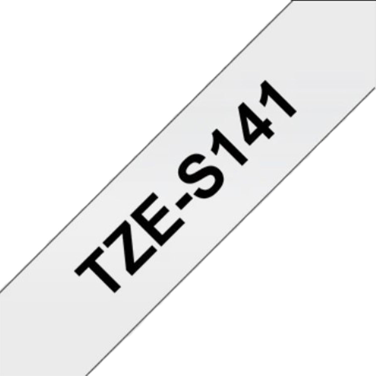 Cinta Rotuladora Brother TZe-S141 Super Adhesiva 18mm x 8mts Transparente sobre Negro