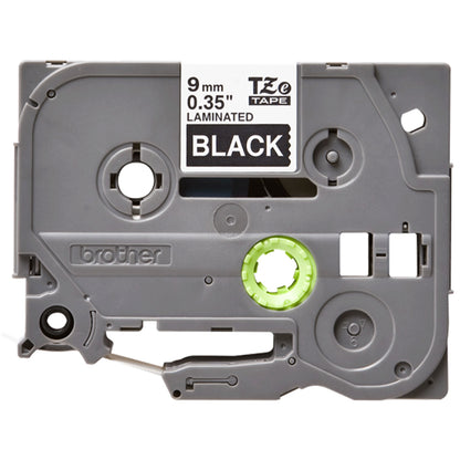 Cinta Rotuladora Brother TZe-325 Adhesivo estándar 9mm x 8mts negro letras blancas