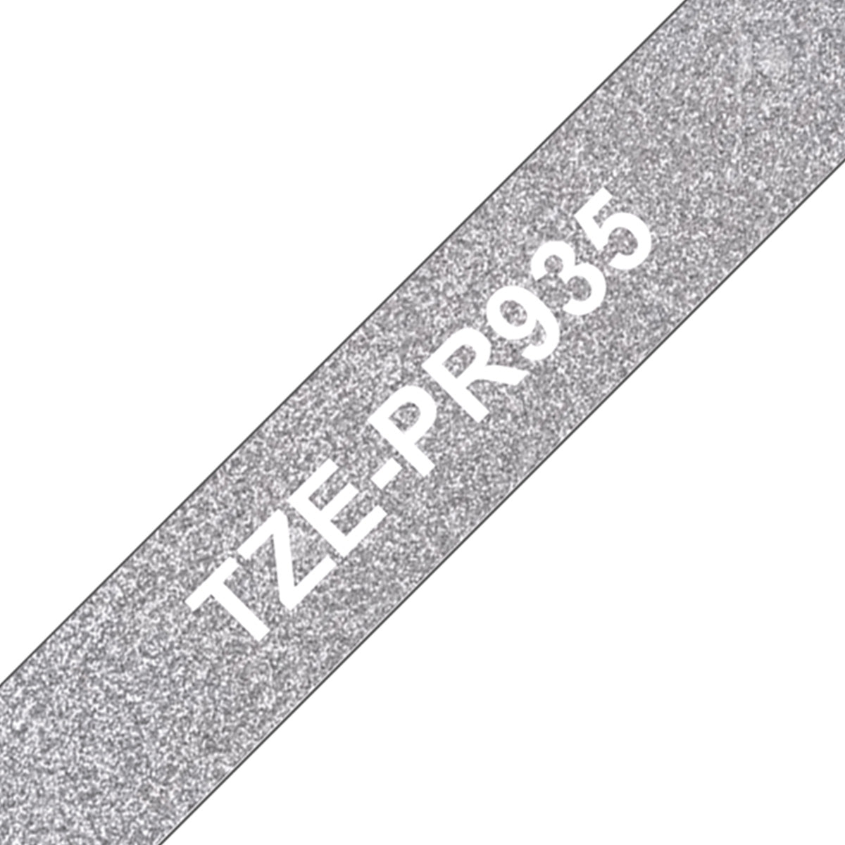 Cinta Brother TZE-PR935 adhesiva color plateado letras blancas