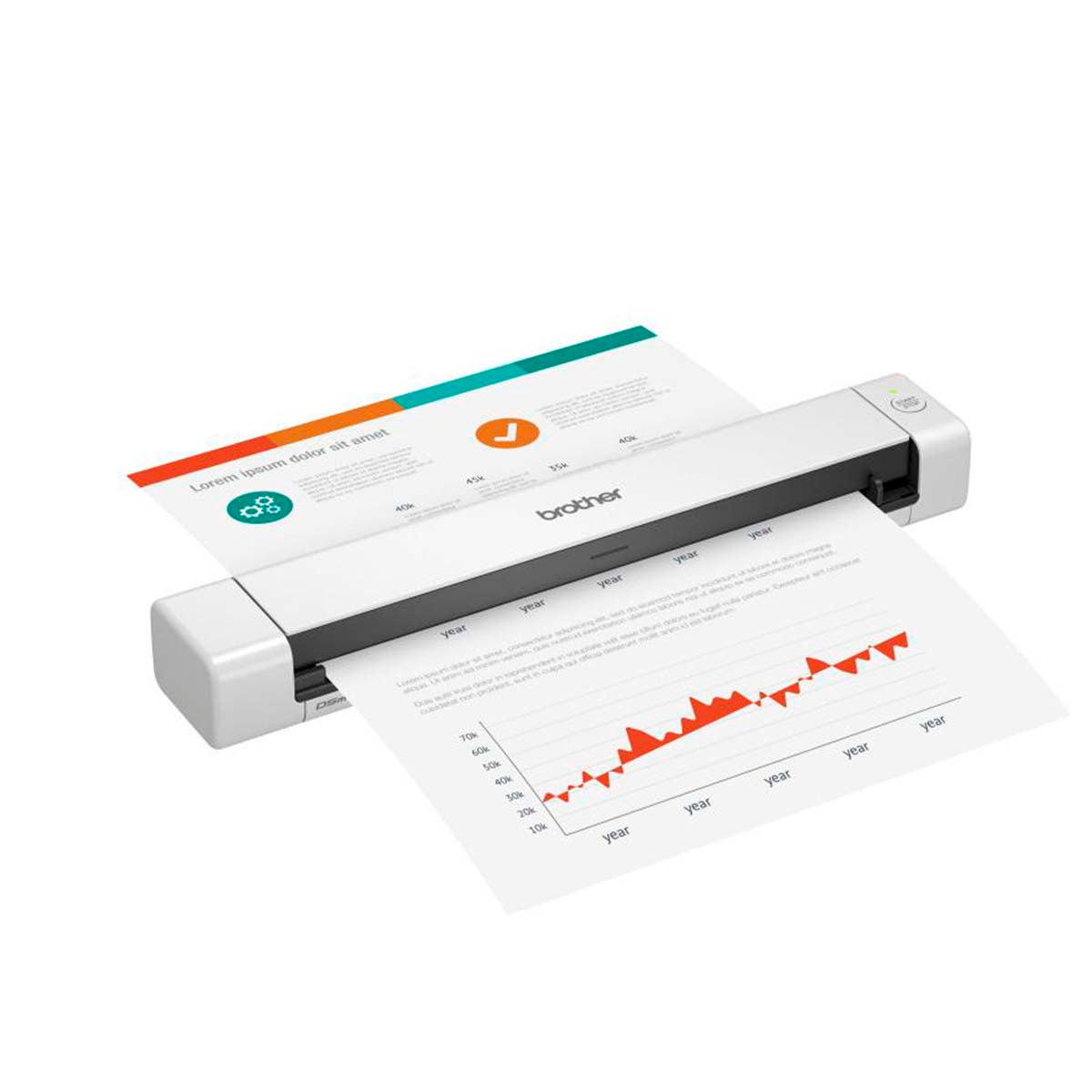 Escáner de Escritorio Portátil Brother DS-640 Color A4 15 ppm 600dpi USB3.0