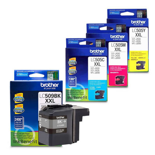 Pack Cartuchos de Tinta Original LC509 XXL Negro y LC505 XXL Cian / Magenta / Amarillo