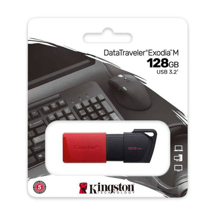 Pendrive Kingston DataTraveler Exodia M 128GB USB 3.2 GEN1 Negro / Rojo