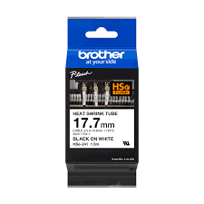 Cinta Brother Termocontraíble HSE241 17.7mm x 1.5m blanca letras negras