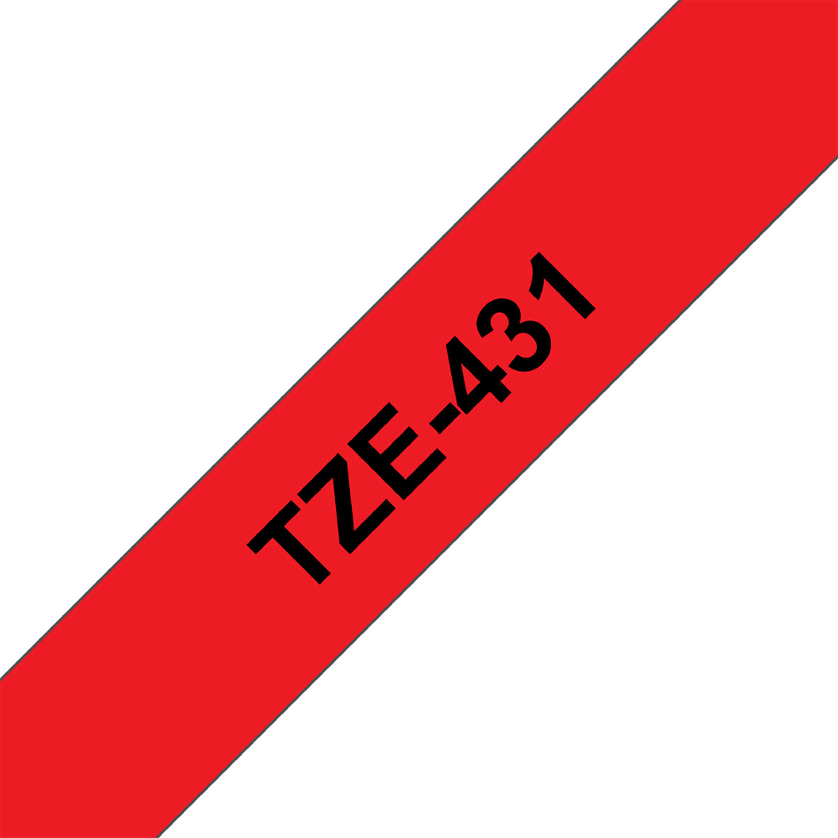 Cinta Rotuladora Brother TZe-431 Adhesivo estándar 12mm x 8mts Negro sobre Rojo