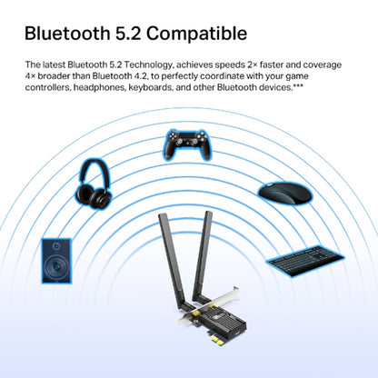 Tarjeta PCIe Archer TX55E Ax3000 Adaptador Wifi 6 con Bluetooth 5.2