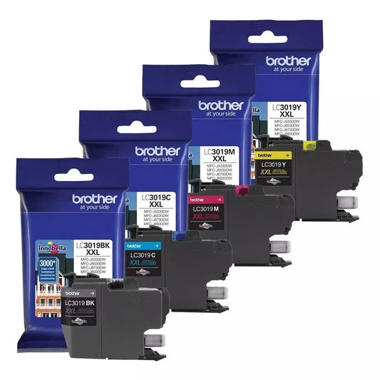 Pack Cartucho de Tinta Original Brother LC3019 Negro, Amarillo, Cian y Magenta