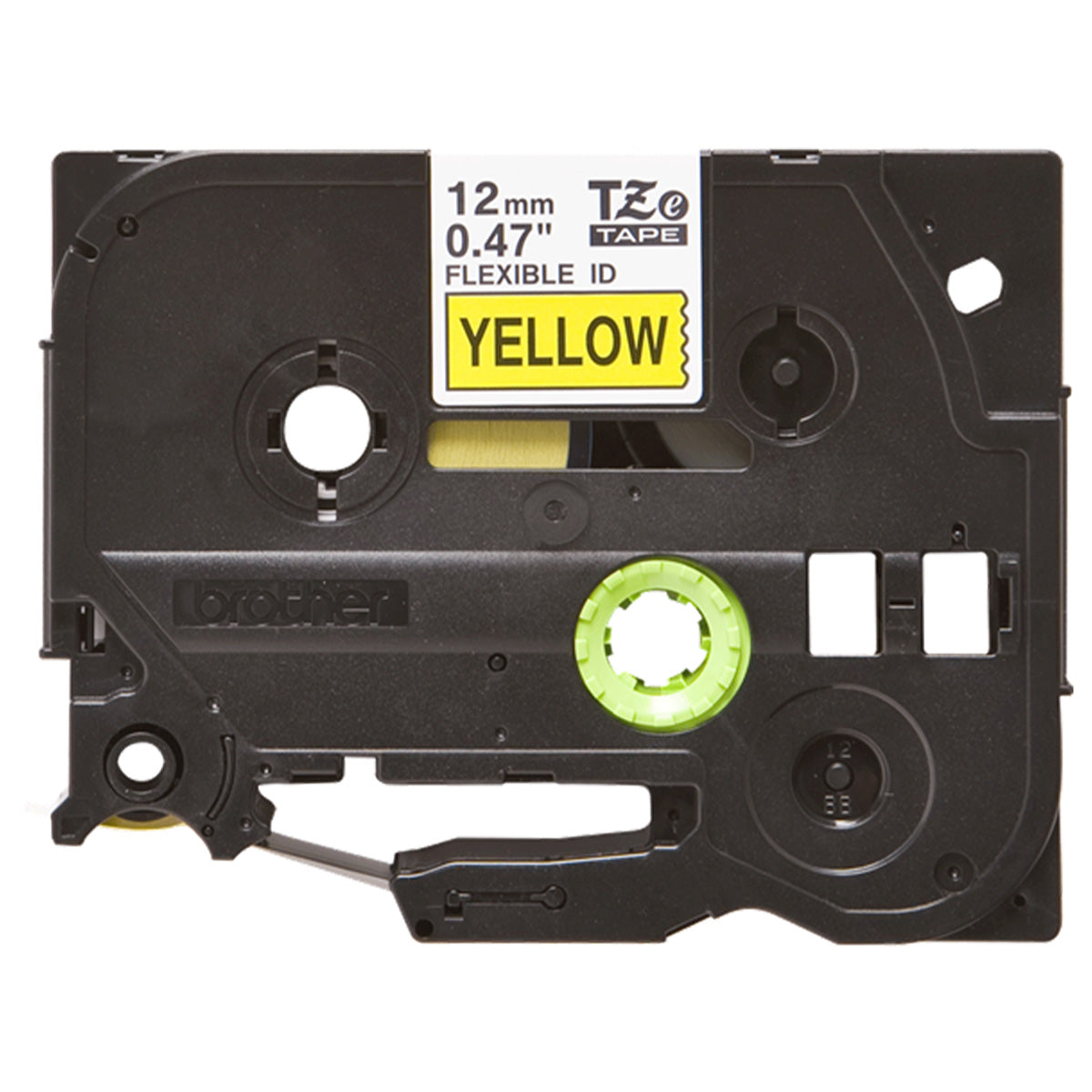 Cinta Rotuladora Brother Flexible TZe-FX631 12mm x 8m amarilla letras negras