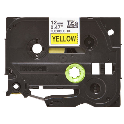 Cinta Rotuladora Brother Flexible TZe-FX631 12mm x 8m amarilla letras negras