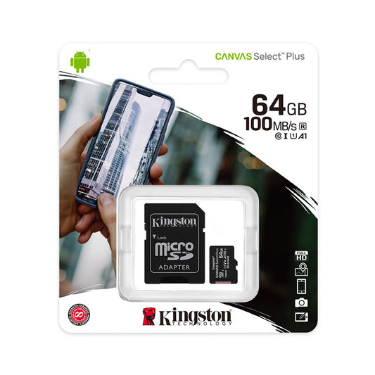 Tarjeta de Memoria MicroSD Kingston Canvas Select Plus 64GB